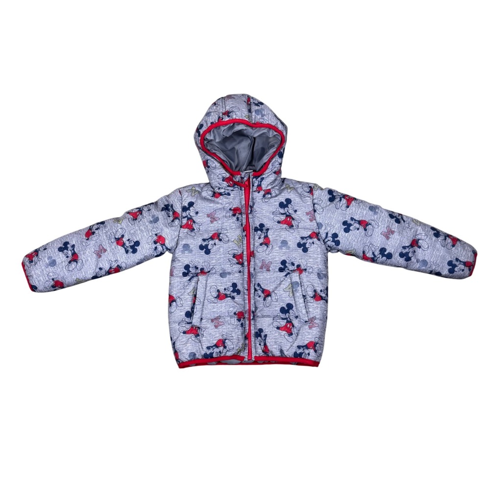 Disney Mickey Mouse Puffer Insulated Hooded Winter Jacket Boys 4T Disney Junior